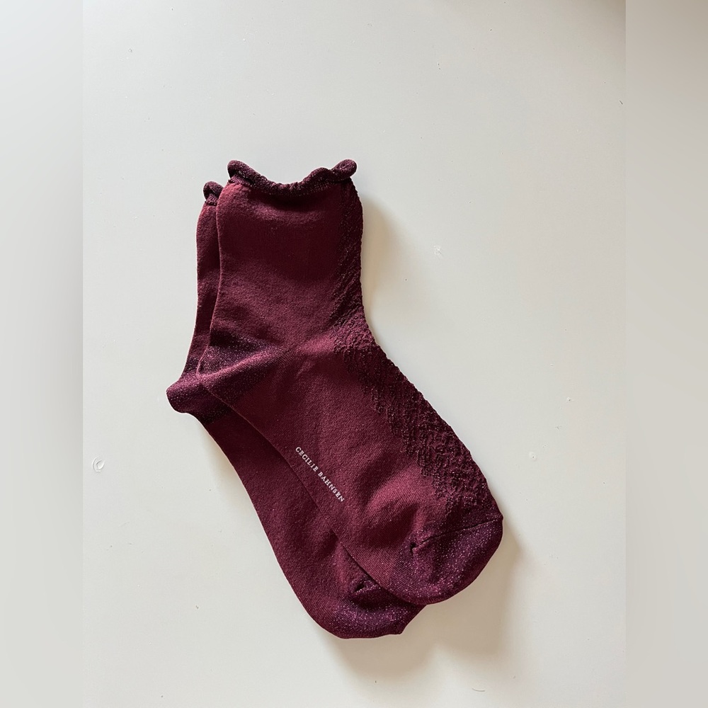Cecilie Bahnsen Deep Burgundy Casual Socks